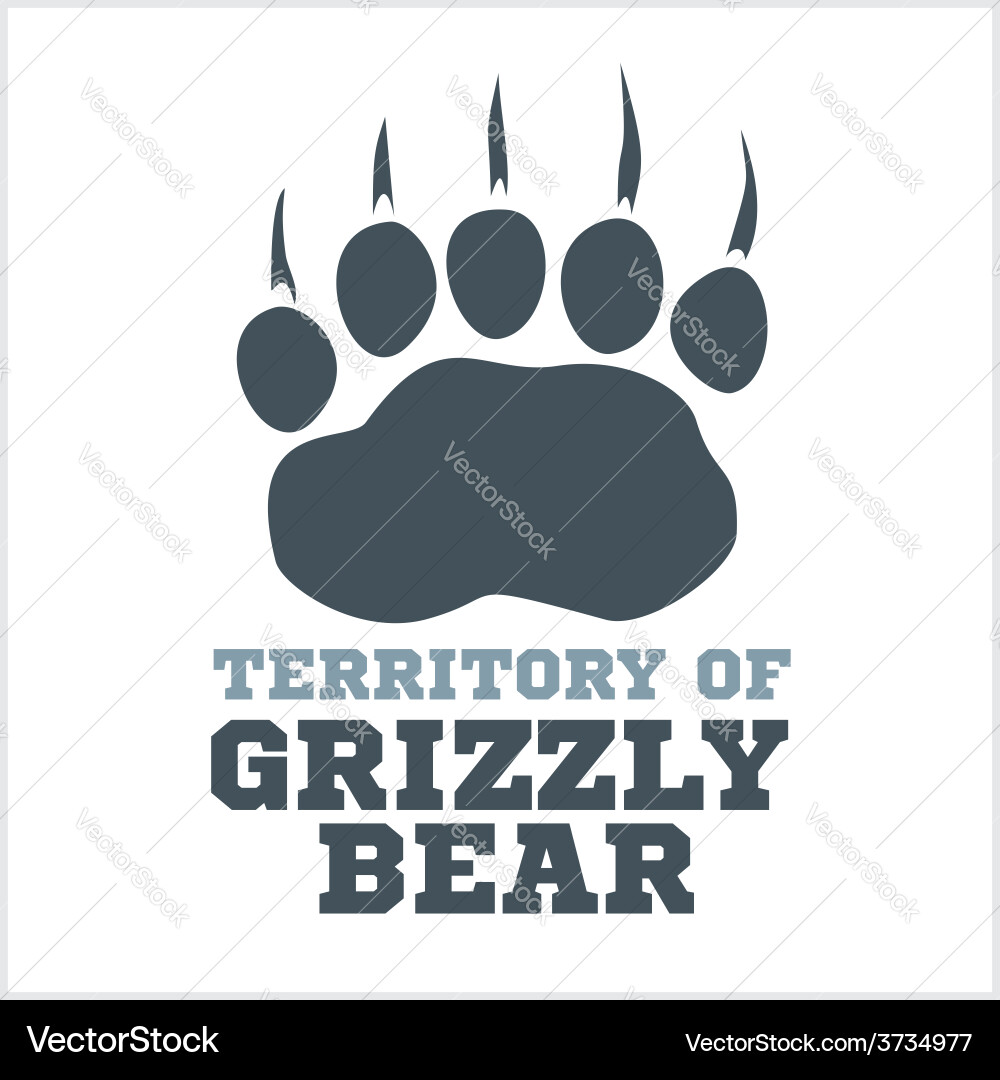 Grizzly Bear Paw Print Vector Image