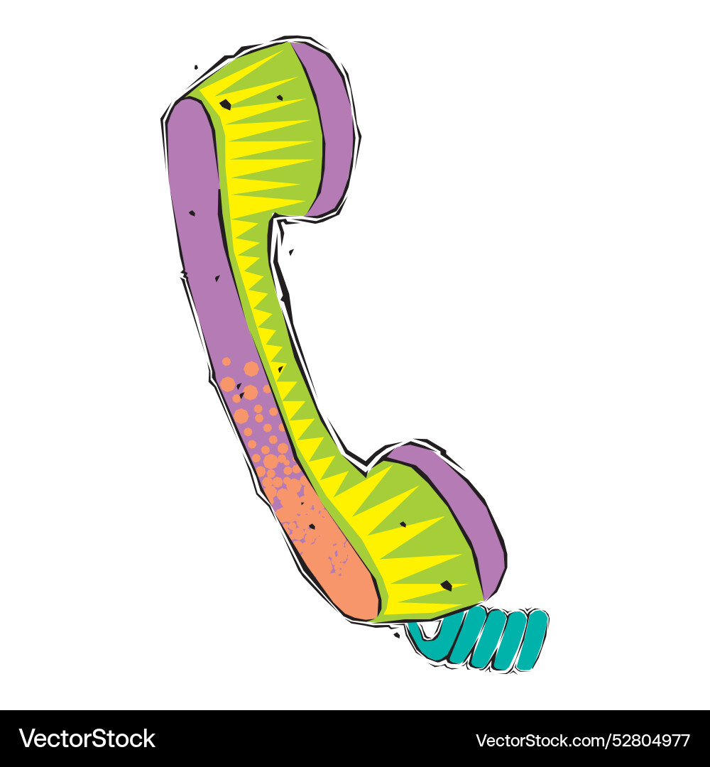 Handset with wire retro telephone receivers Handset with wire retro telephone receivers Vector Image