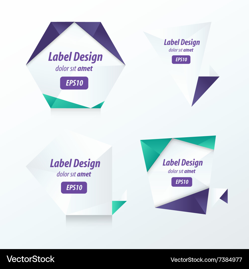 Label design origami styles vector image