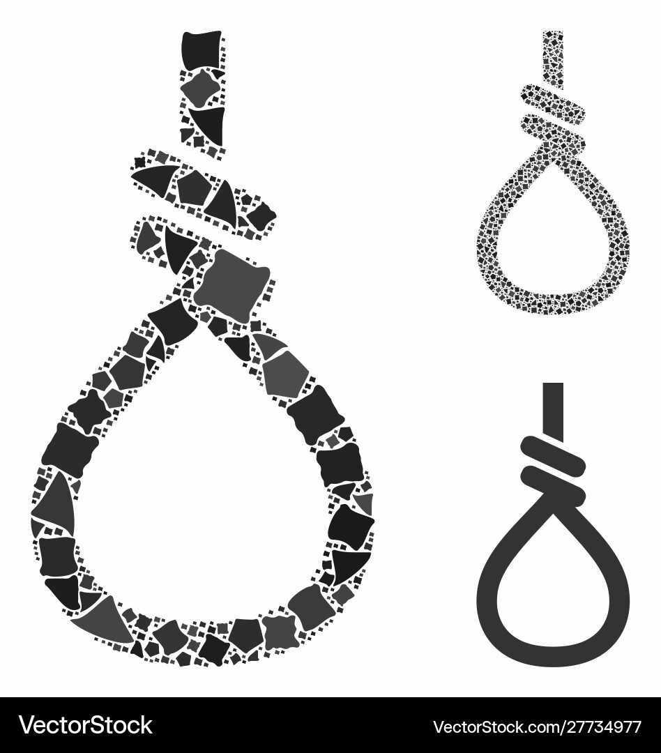 Loop knot composition icon humpy pieces Vector Image