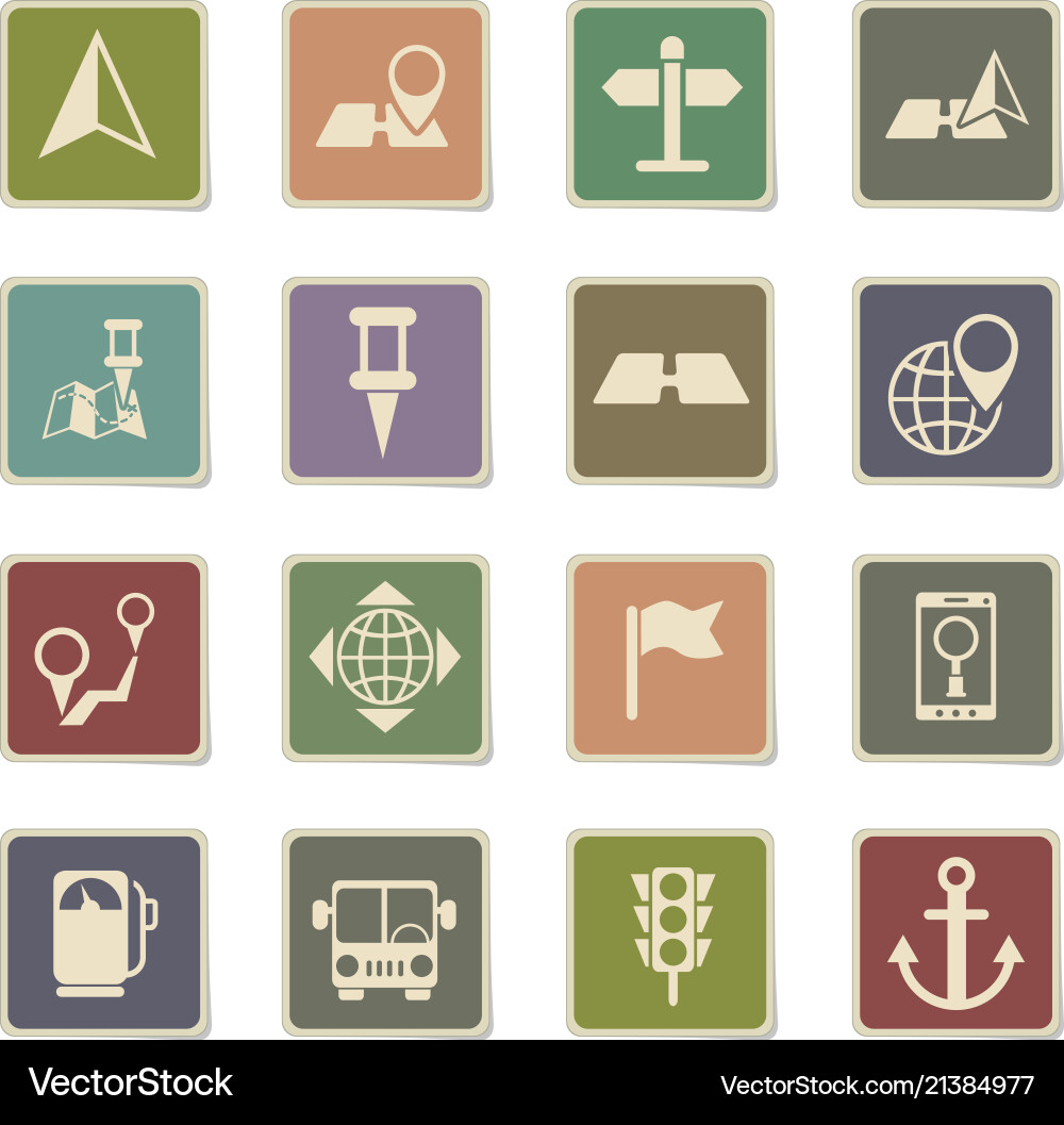 Navigation icon set Vector Image