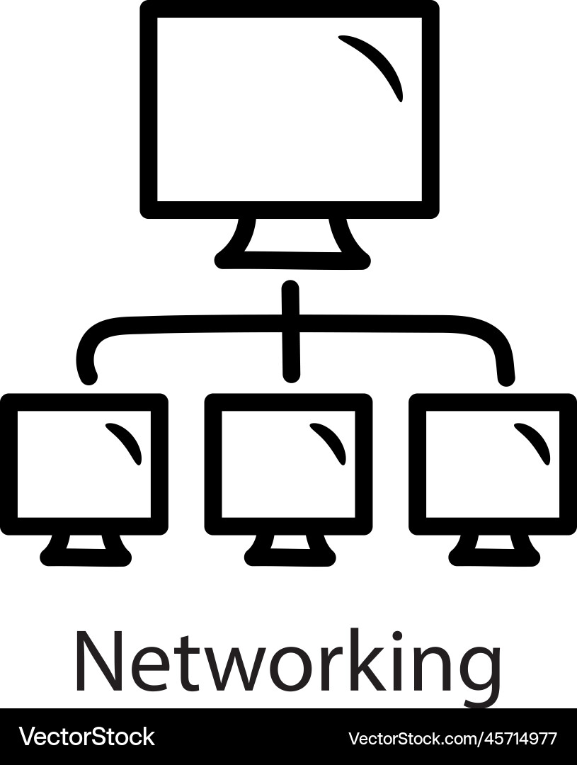 Networking outline icon design data Vector Image