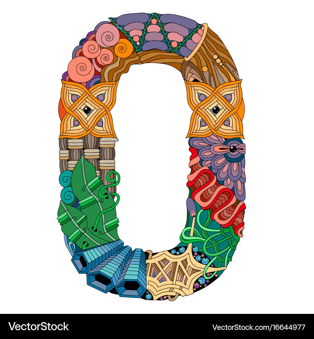 Number zero entangle decorative object Vector Image
