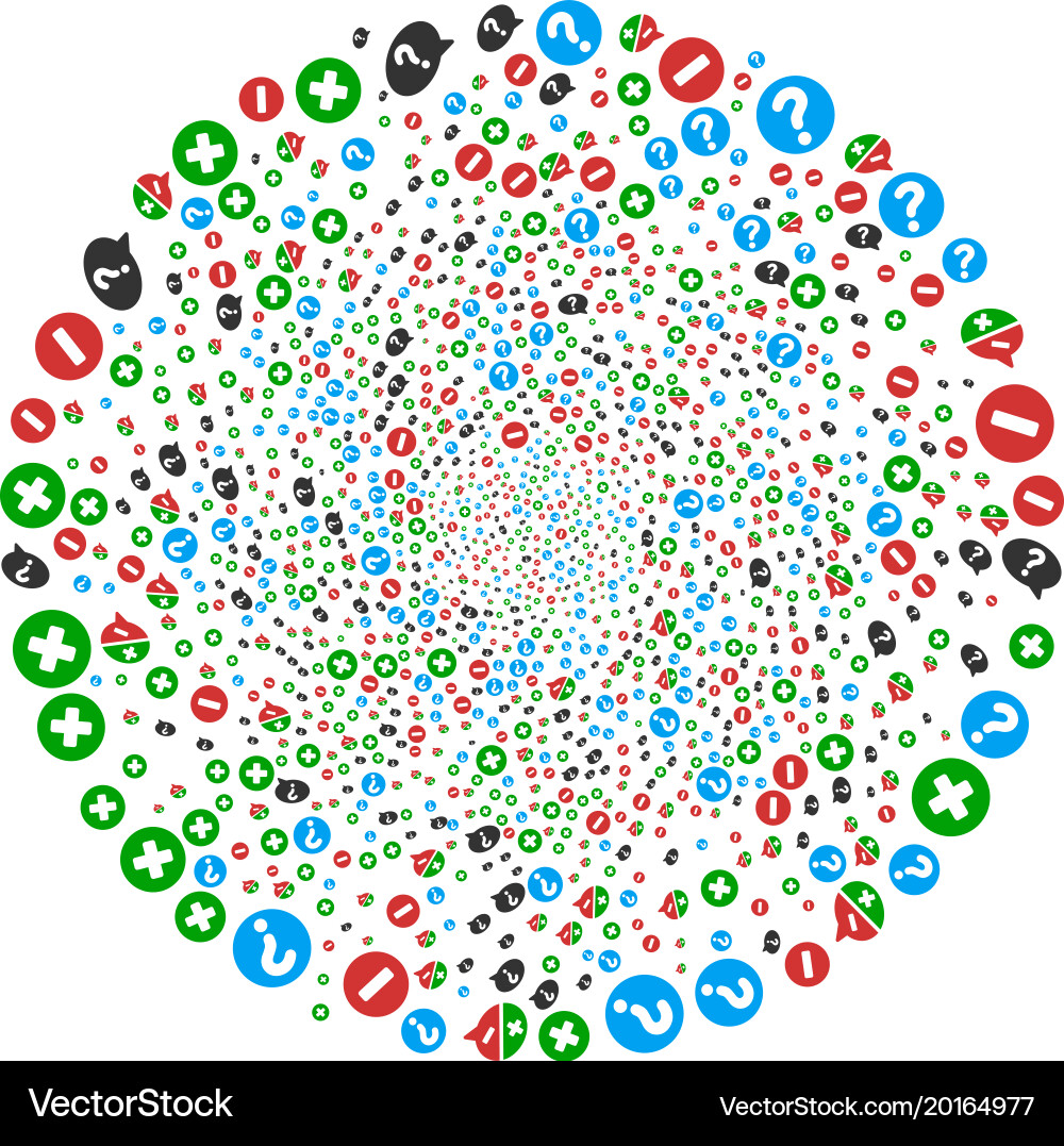 Pros and cons arguments twirl round cluster vector image