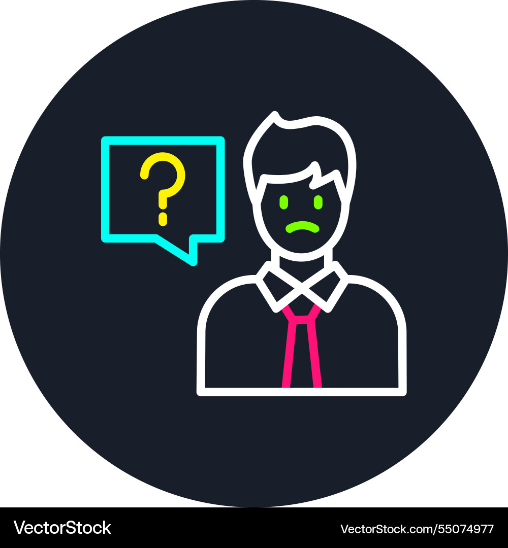 Question line multi color icon Vector Image