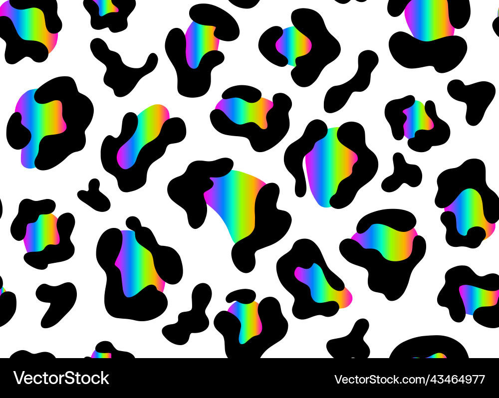 Rainbow leopard seamless pattern holographic Vector Image