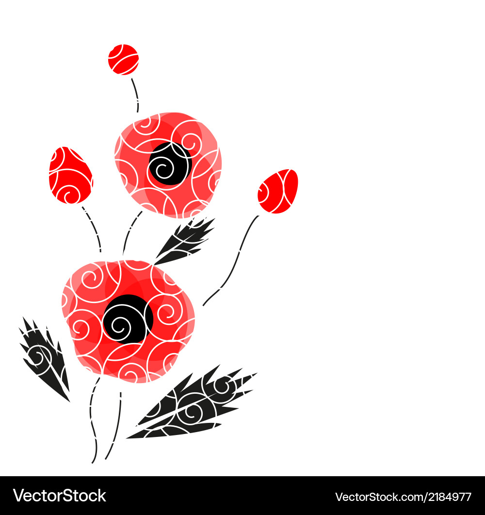 Red Poppies Abstract Background vector image