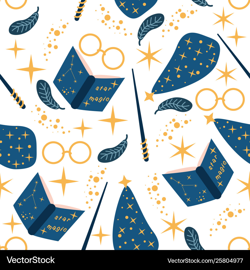 Seamless pattern with magical elements Seamless pattern with magical elements vector image