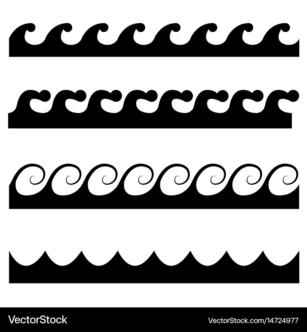 Seamless wave pattern set Vector Image