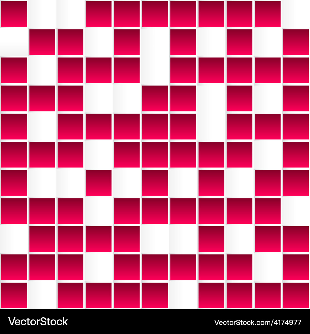 Seamless white and red square pattern abstract 3d Vector Image