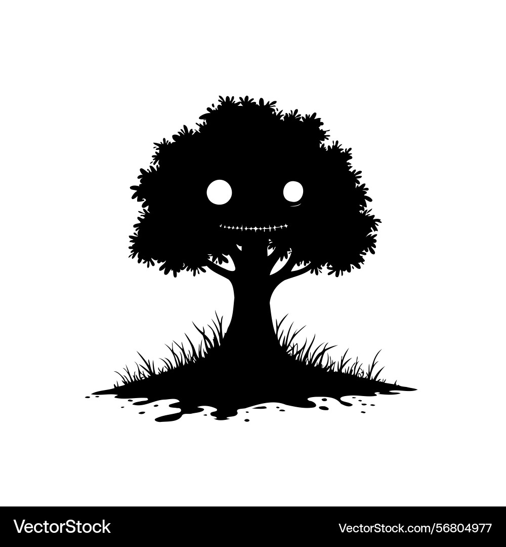 Silhouette tree with anthropomorphic features Vector Image