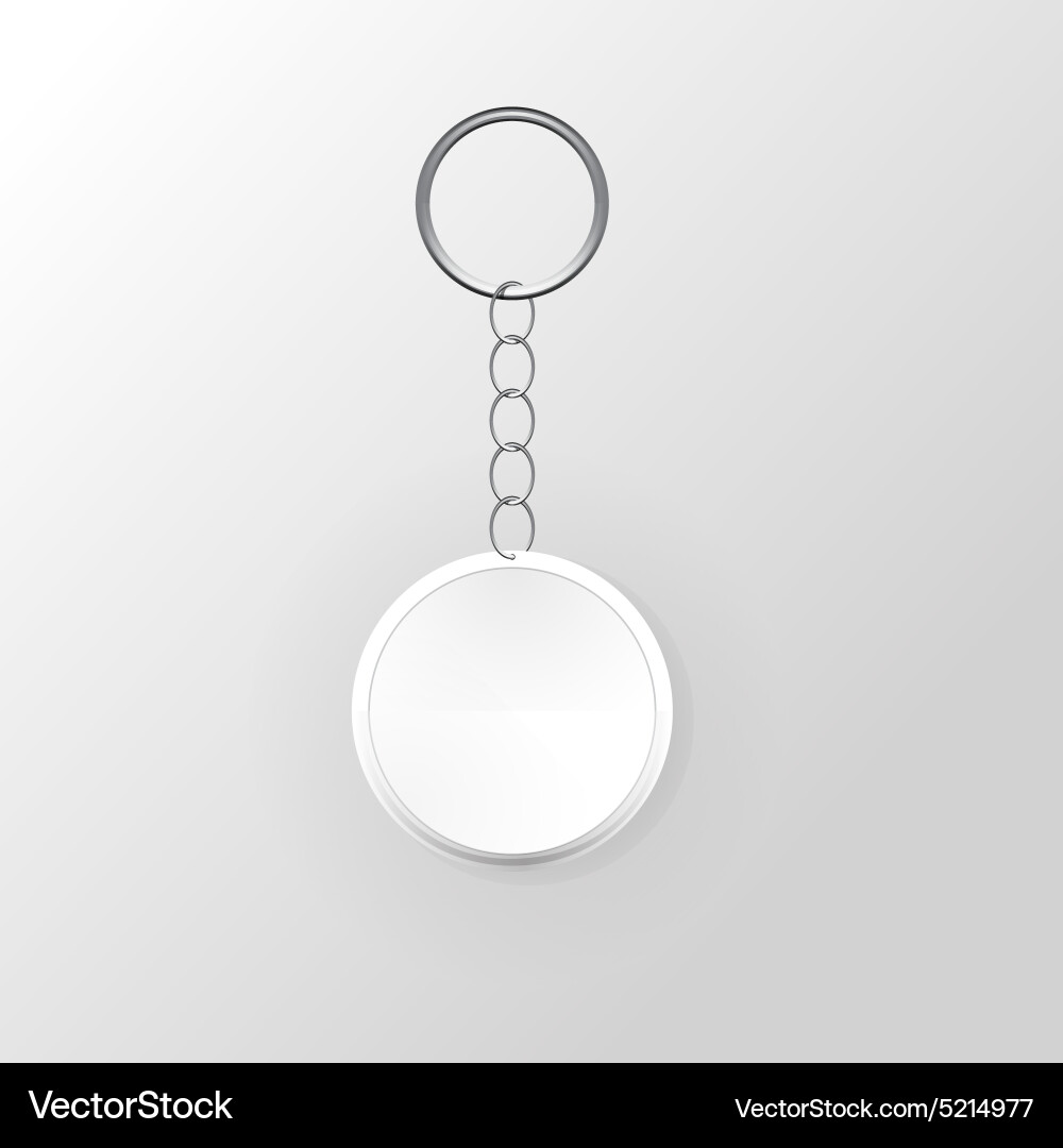 Template keychain keys on a ring with chain vector image
