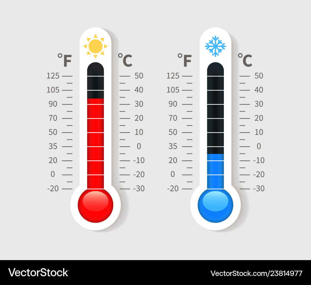 Thermometer Icon - Cold and Warm Royalty Free Vector Image