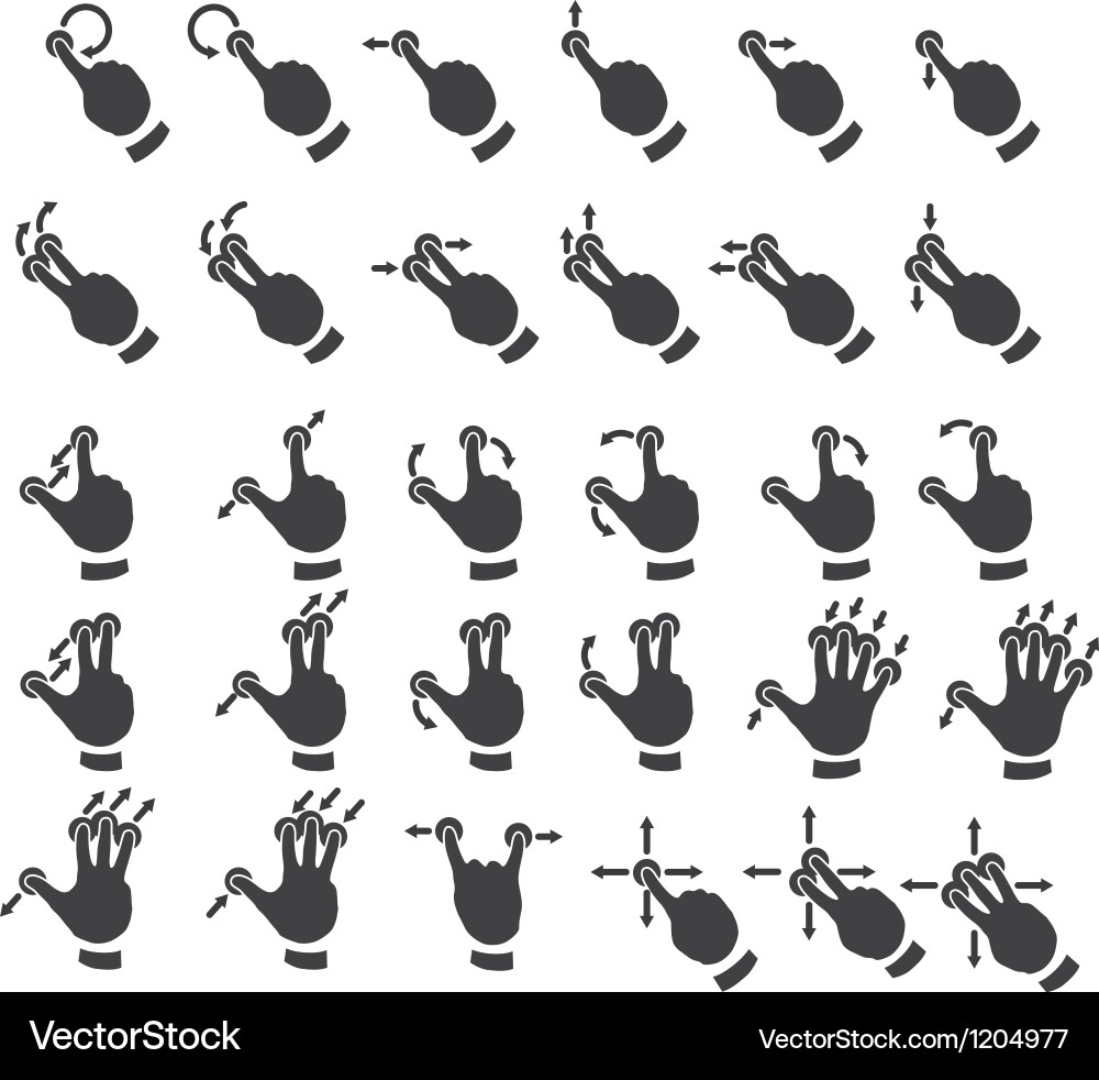 Touchscreen Gestures Collection vector image