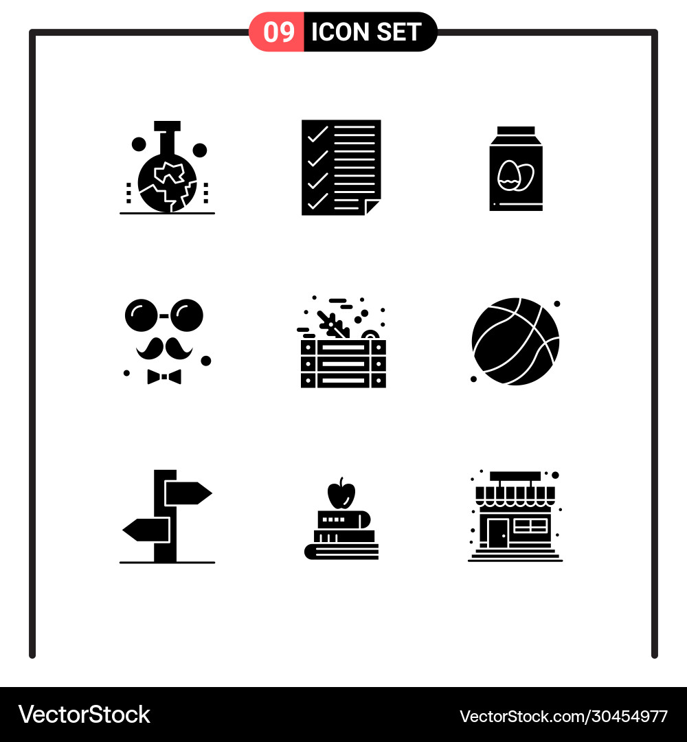 User interface pack 9 basic solid glyphs Vector Image