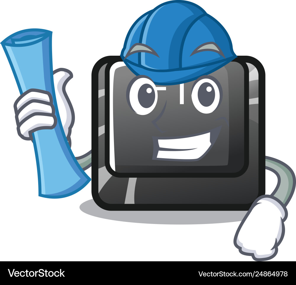 Architect button f12 isolated in character Architect button f12 isolated in character vector image