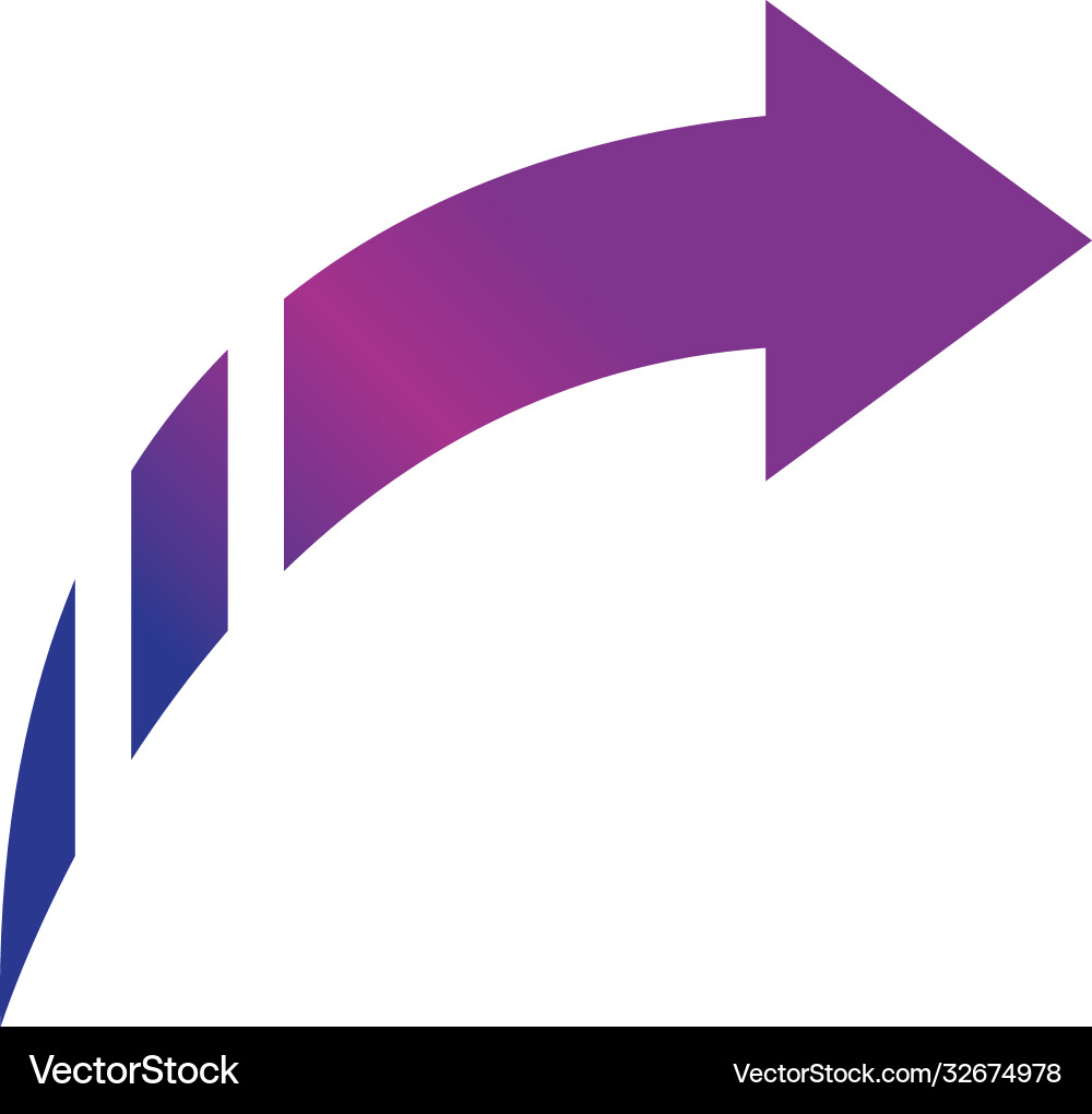 Arrow pointer web pictograph gradient style icon vector image