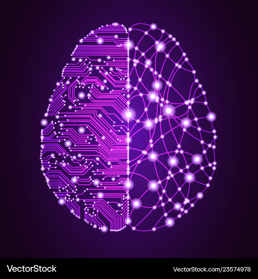 Big data and artificial intelligence brain concept Big data and artificial intelligence brain concept vector image