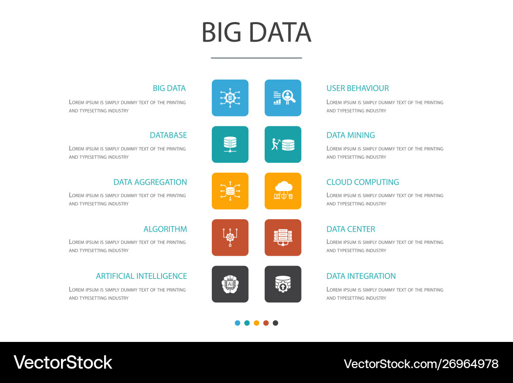 Big data infographic 10 option conceptdatabase vector image