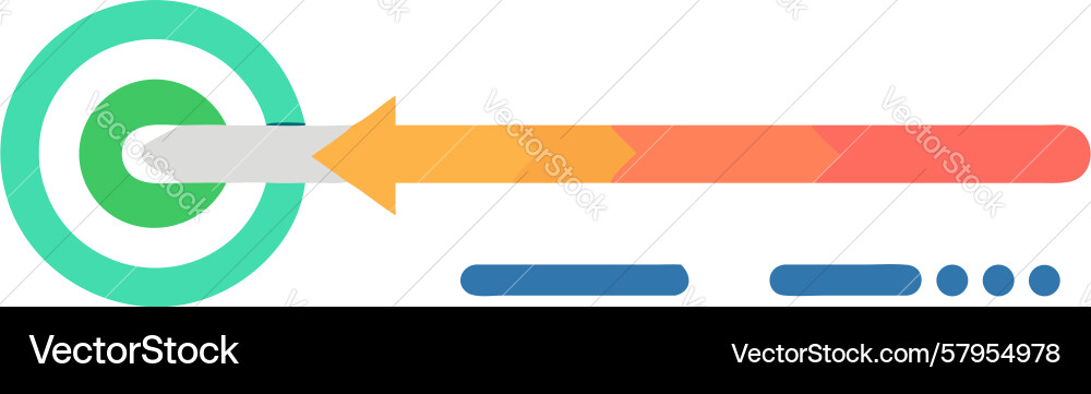 Curved Progress Path to Target Icon Vector Image