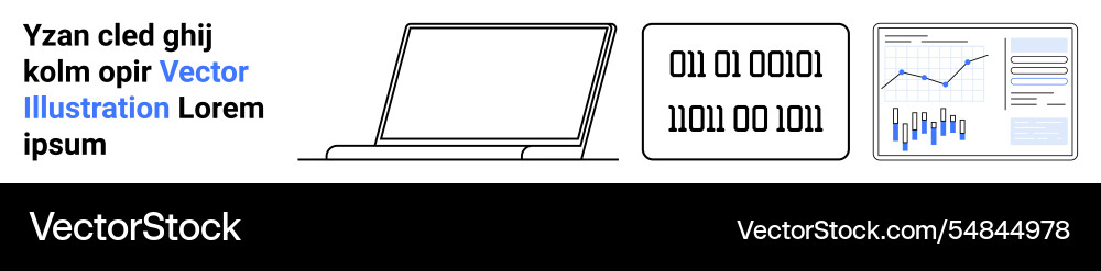 Digital tools for data analysis with laptop Digital tools for data analysis with laptop vector image