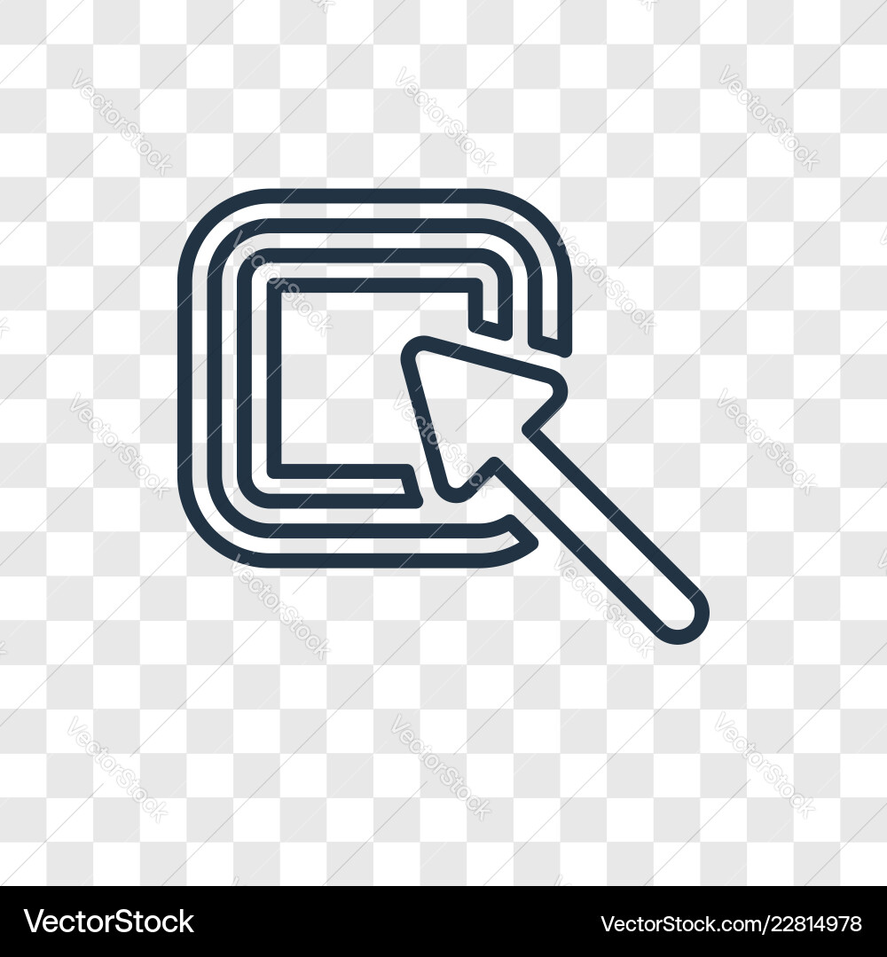 Drag concept linear icon isolated on transparent Drag concept linear icon isolated on transparent vector image