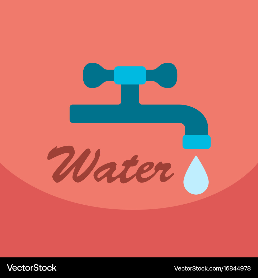 Dripping tap with drop line icon for web mobile vector image