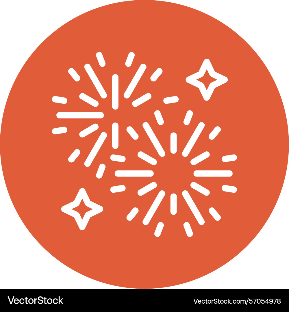Firework display line circle style icon design Vector Image