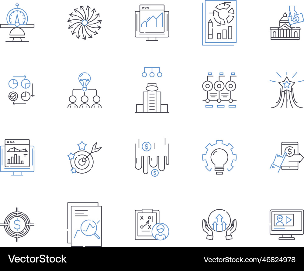 Framework and model line icons collection Framework and model line icons collection Vector Image
