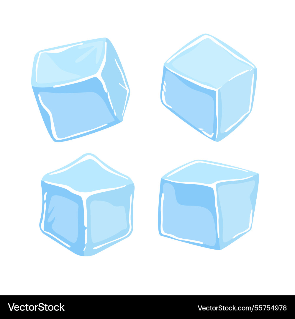 Ice cube collection with flat design Vector Image