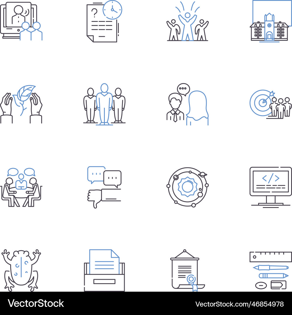 Knowledge building line icons collection Knowledge building line icons collection Vector Image