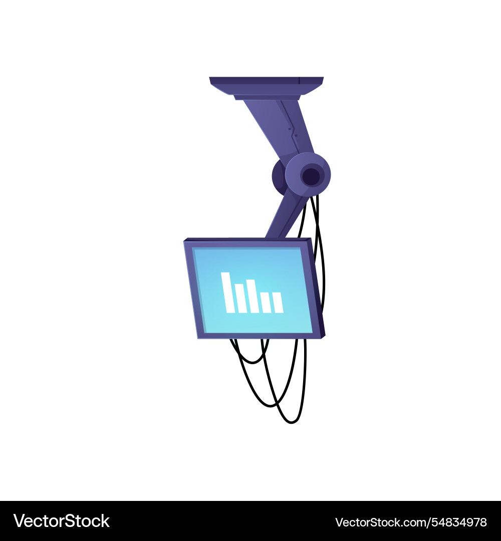 Laboratory computer monitor with display chart Vector Image
