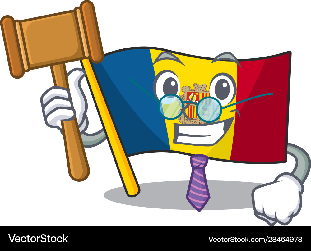 Professional judge flag andorra scroll presented Professional judge flag andorra scroll presented vector image