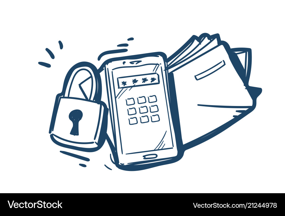 Security system data folder padlock protection Security system data folder padlock protection vector image