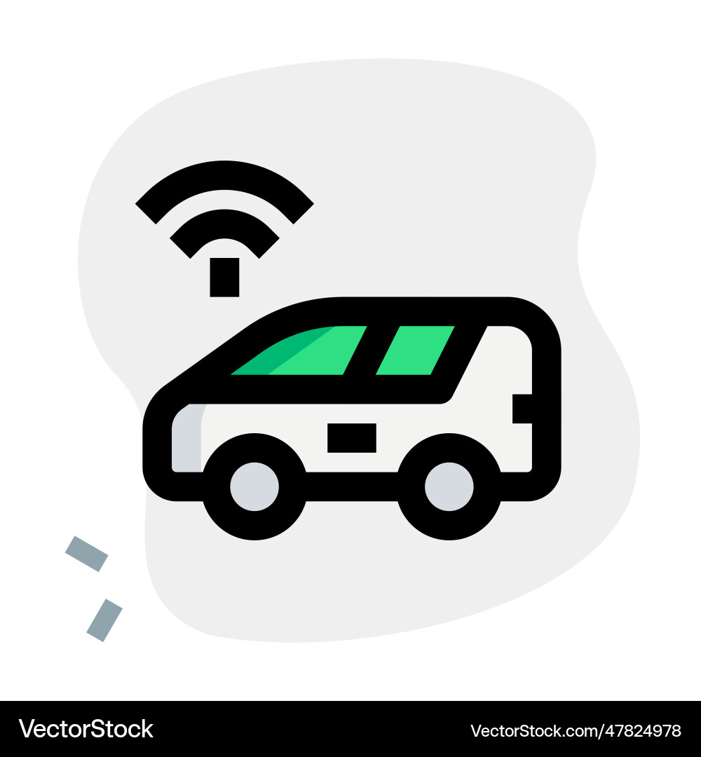 Smart car with wifi and fuel efficiency Vector Image