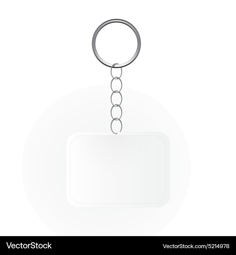 Template keychain keys on a ring with chain vector image
