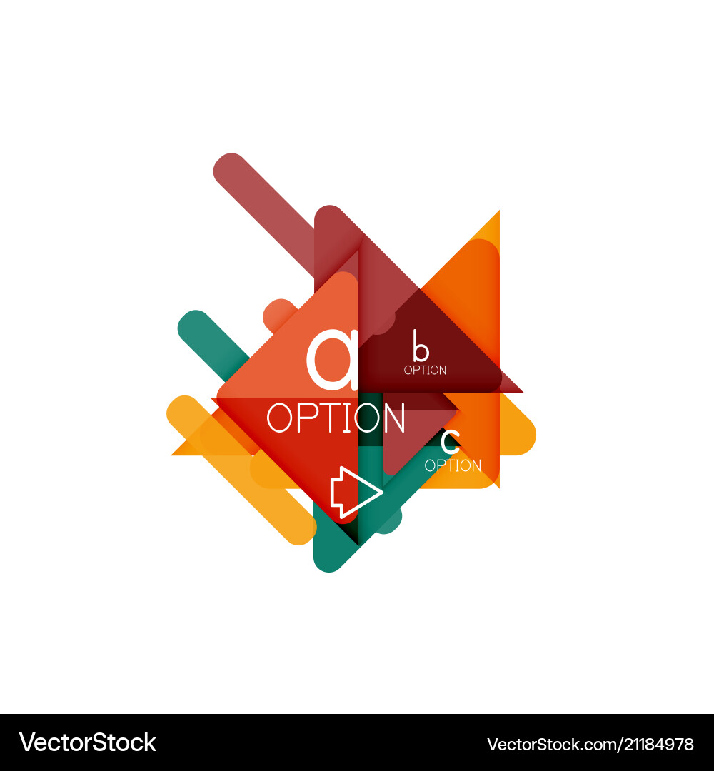 Triangle data visualization design option Triangle data visualization design option vector image