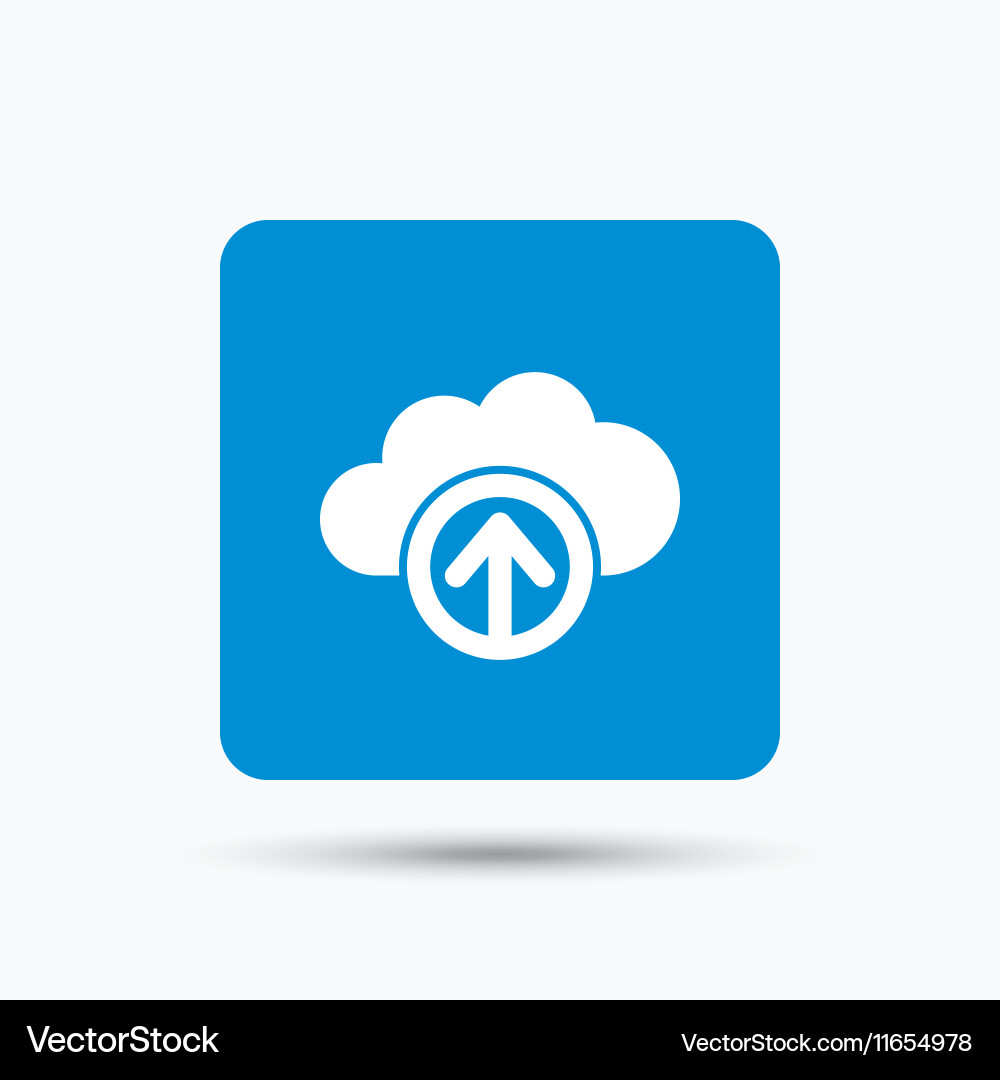 Upload from cloud icon data storage sign vector image