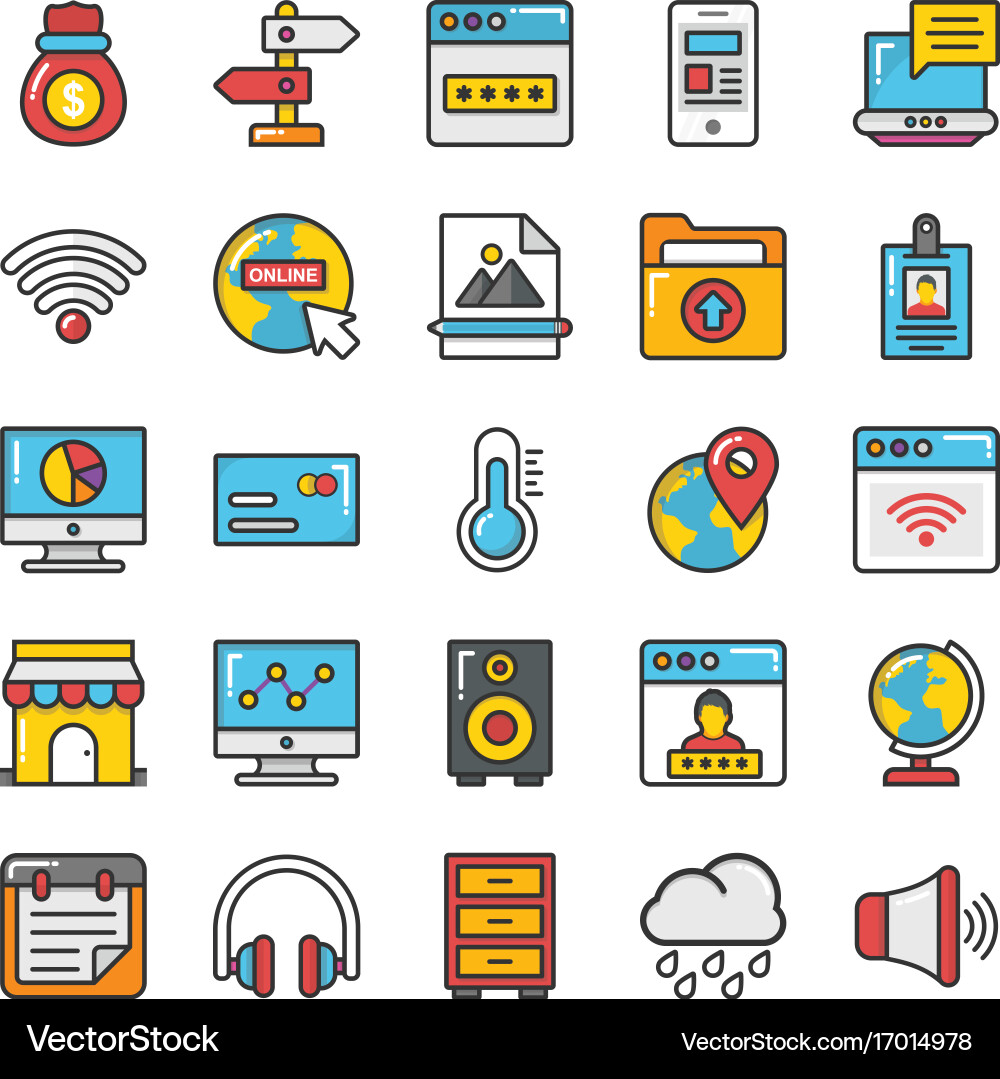 Web design and development icons 6 vector image