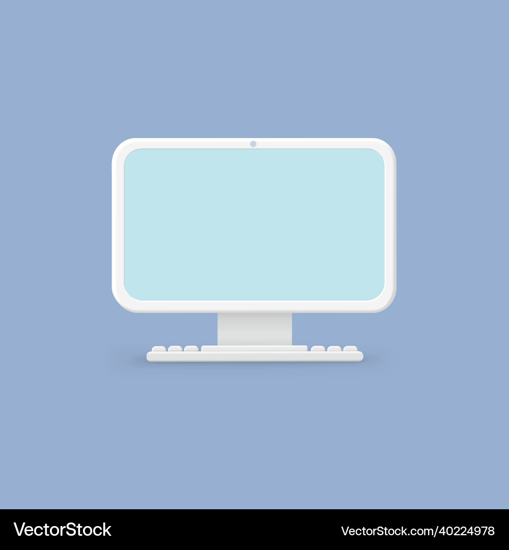 White monitor icon desktop computer White monitor icon desktop computer vector image