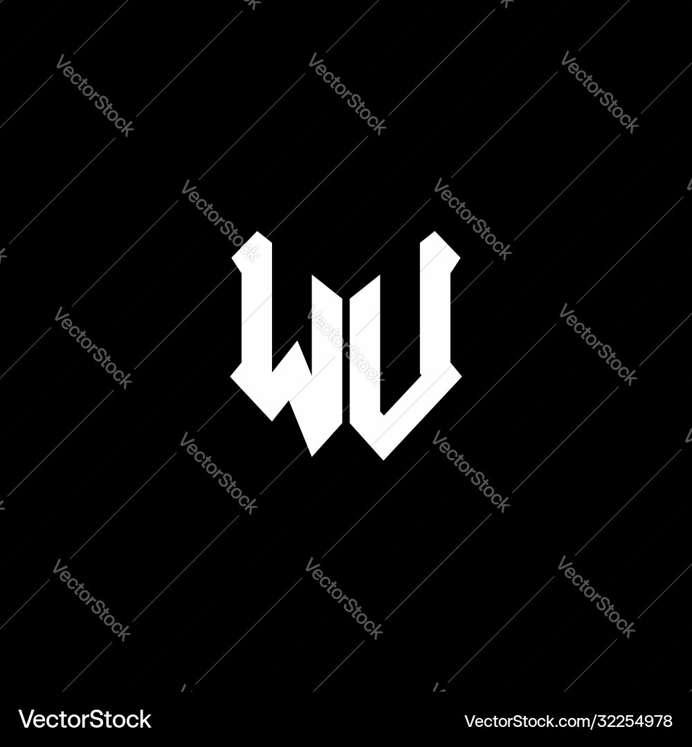 Wu logo monogram with shield shape design template Wu logo monogram with shield shape design template Vector Image