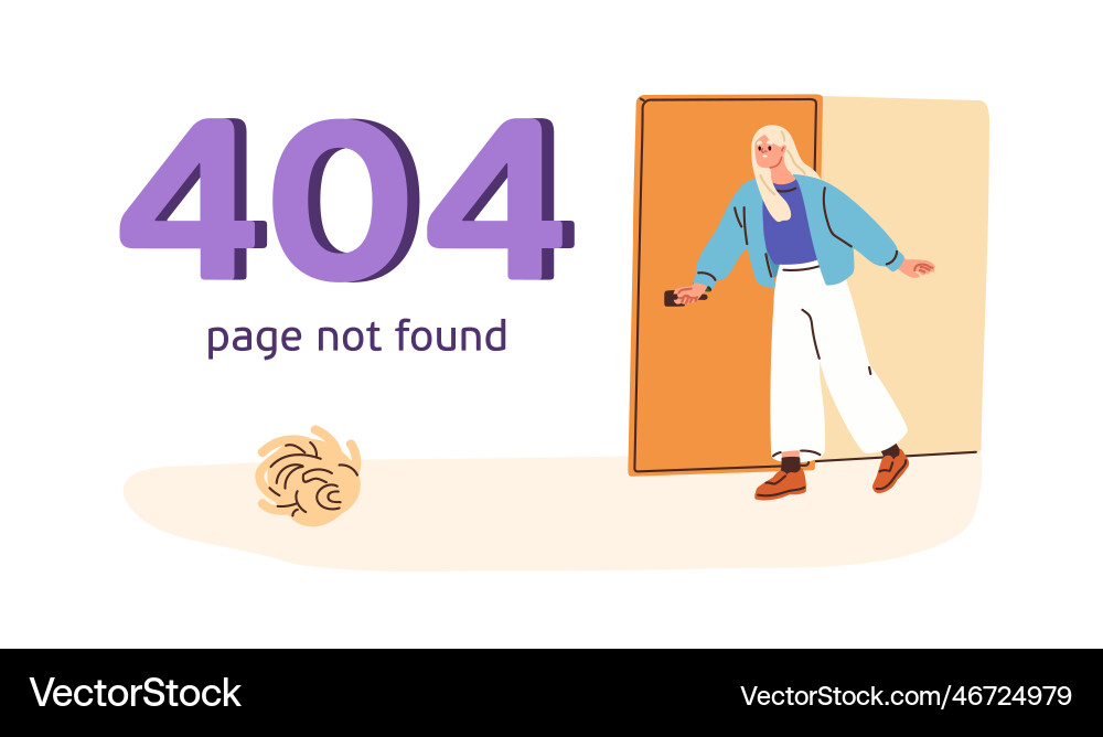 404 error page not found technical website Vector Image