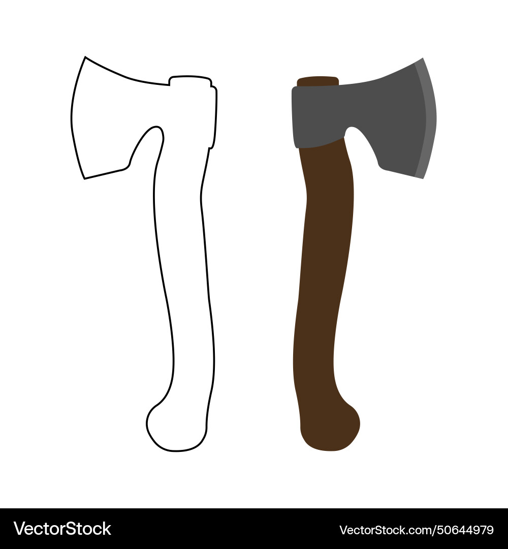Axes rustic black line and in color icon design Vector Image