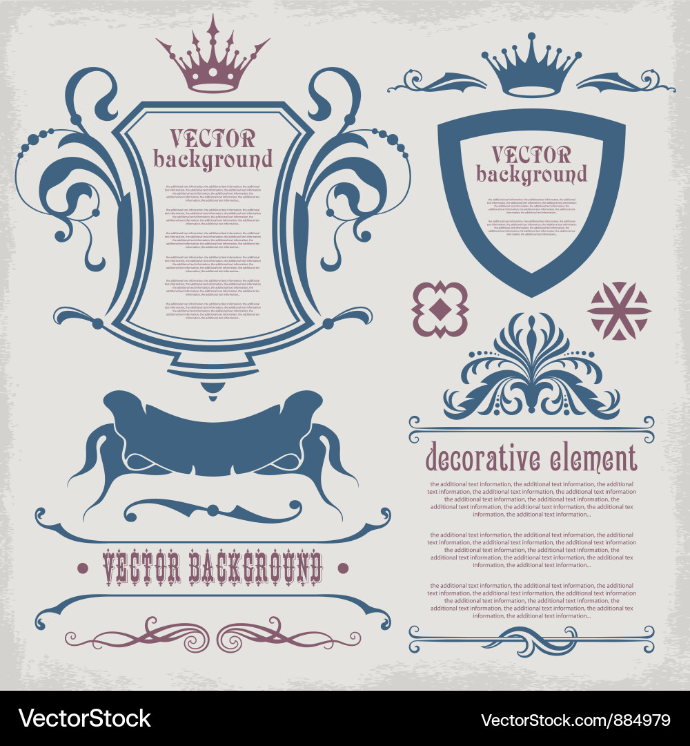 Decorative elements for text vector image