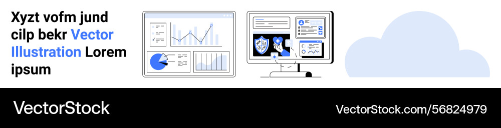 Digital dashboard and cloud integration Digital dashboard and cloud integration vector image