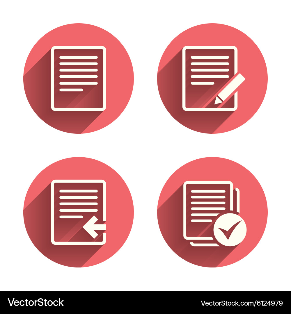 Document icons upload file and checkbox Vector Image