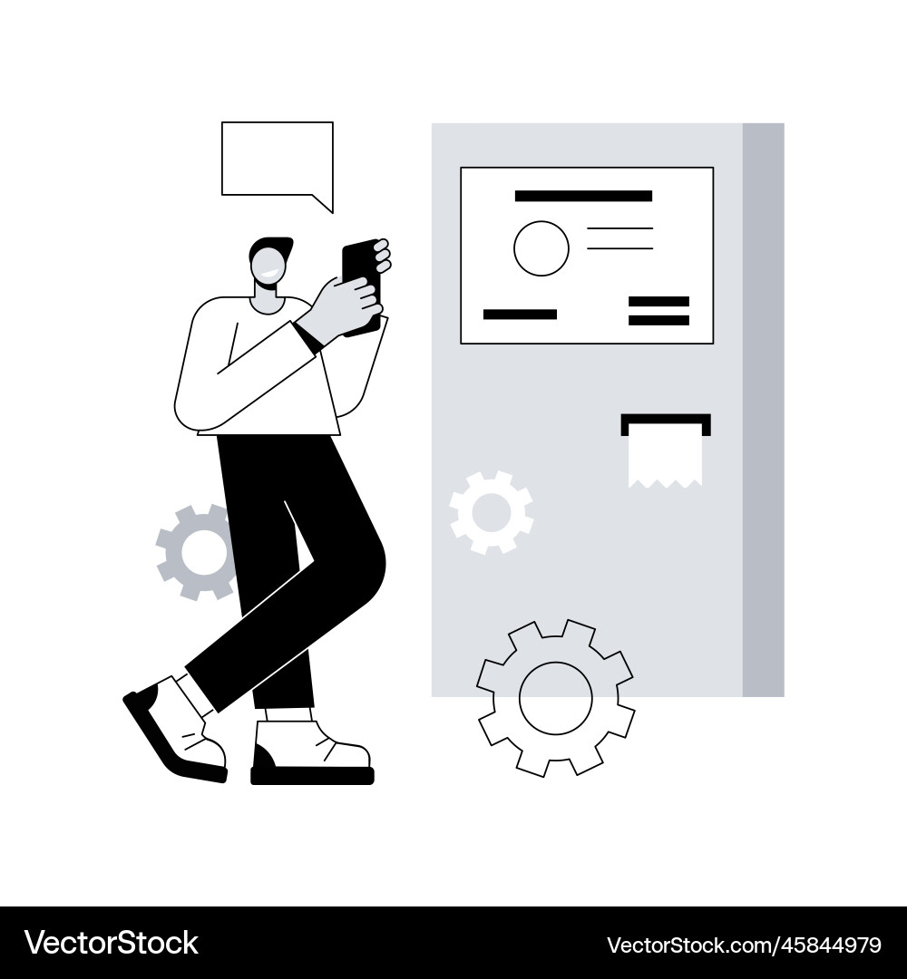 Electronic queuing system abstract concept vector image