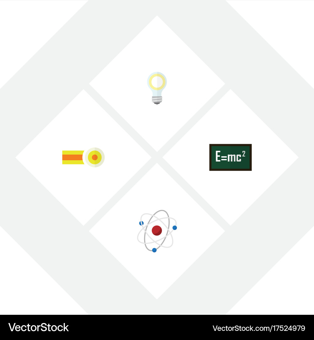 Flat icon science set of theory relativity Vector Image
