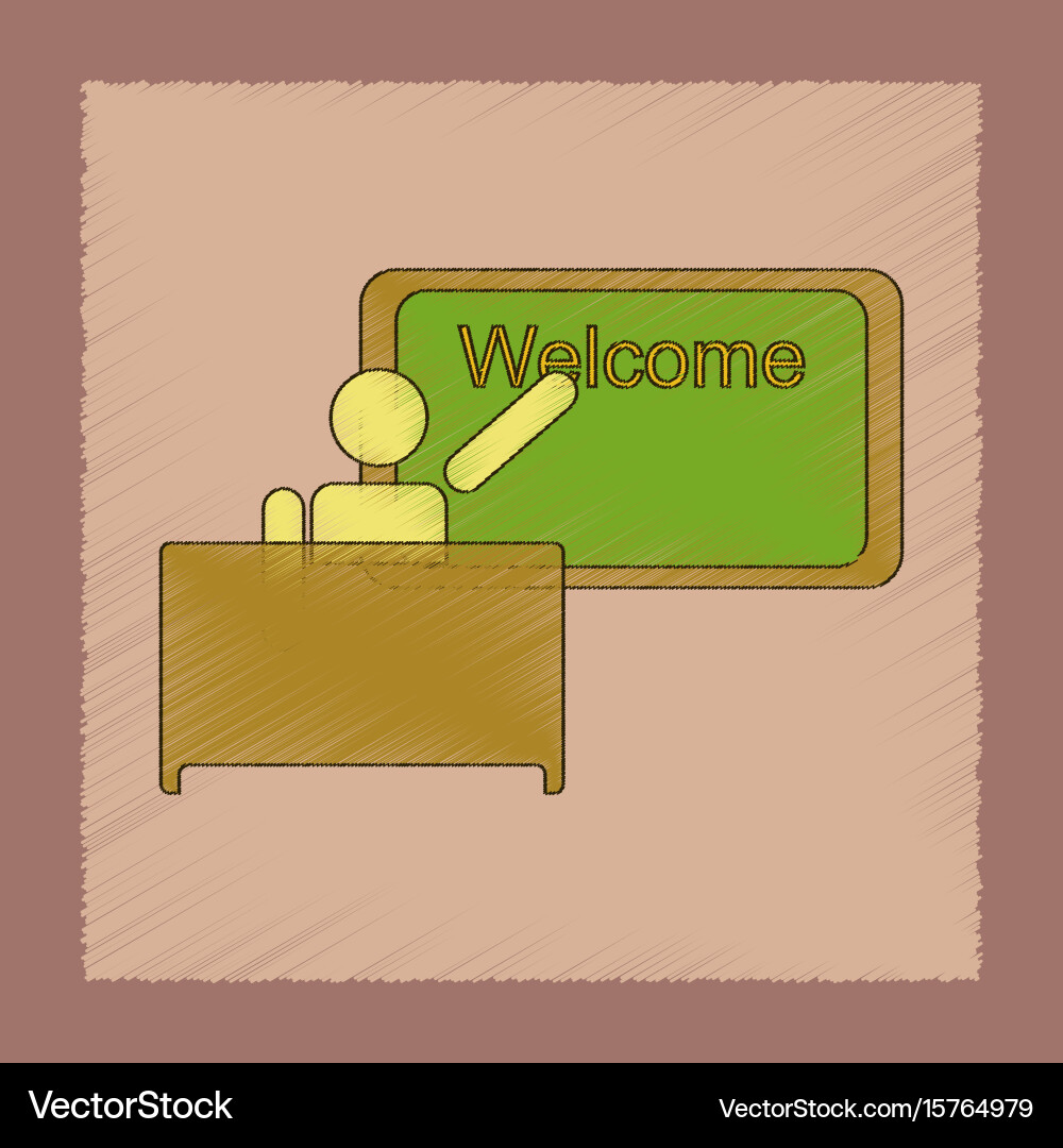 Flat shading style icon table board teacher vector image