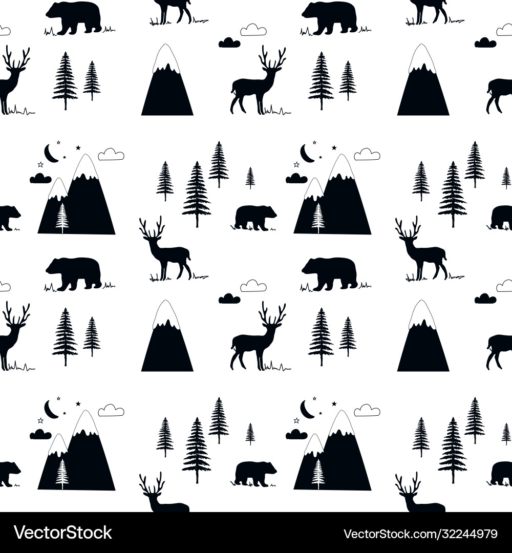 Forest seamless pattern Forest seamless pattern vector image